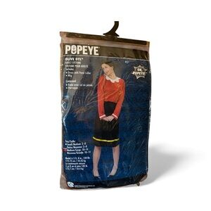 Popeye Olive Oyl Women's Costume - Black and Red Medium NIB